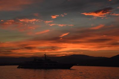 Scenic view of calm sea at sunset
