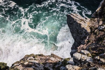 Scenic view of rocks in sea