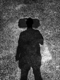 Shadow of people on road