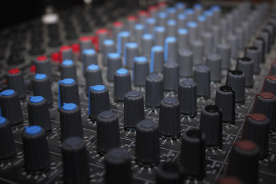 Close-up of sound mixer