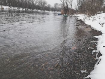 Scenic view of lake during winter