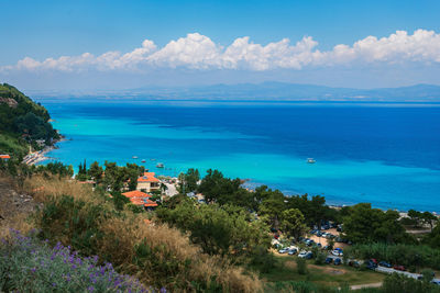 Beautiful view on the blue sea from above