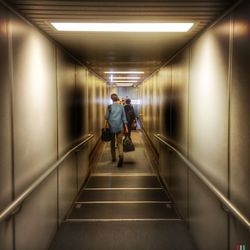 Low angle view of escalator in subway