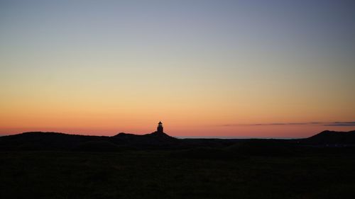 Silhouette of landscape during sunset