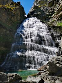 Scenic view of waterfall