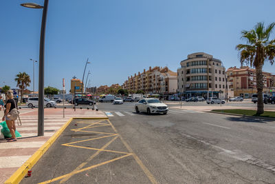 City street against clear sky