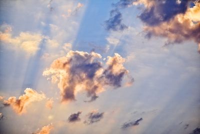Low angle view of sky during sunset