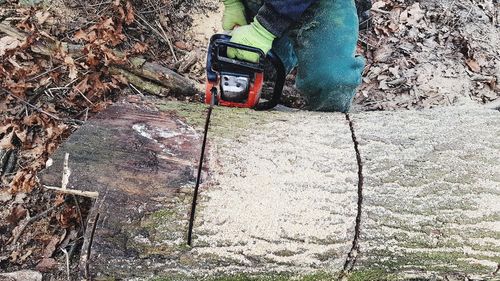 Low section of man on rock