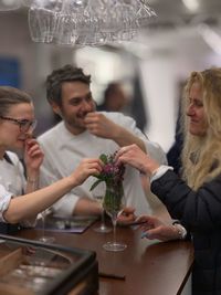 Group of people on table