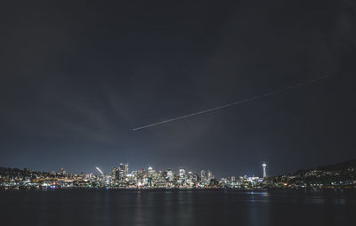 Illuminated city at night