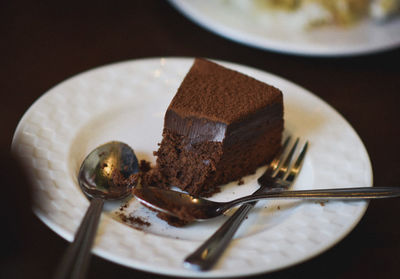 Close-up of dessert in plate on table