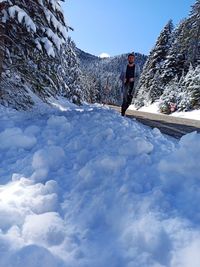 Snow covered mountain against sky