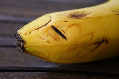 Close-up of lemon on table