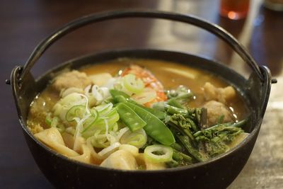 Close-up of soup in bowl