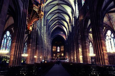 Interior of illuminated building