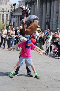 People on street in city