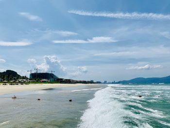 Scenic view of beach against sky