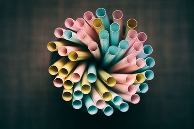 Close-up of multi colored pencils