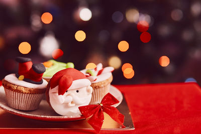 Close-up of christmas cake