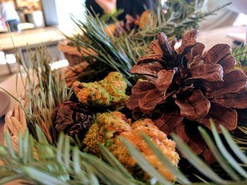 Close-up of flowers on table