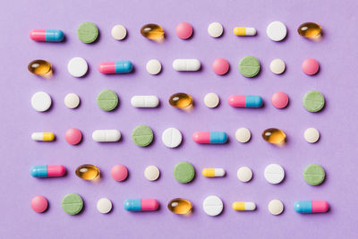 Full frame shot of pills on white background