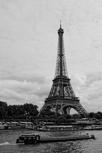 View of tower against cloudy sky