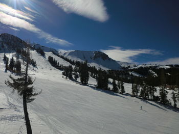 Scenic view of snowcapped mountain against sky