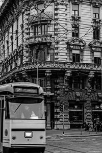 Low angle view of old building in city