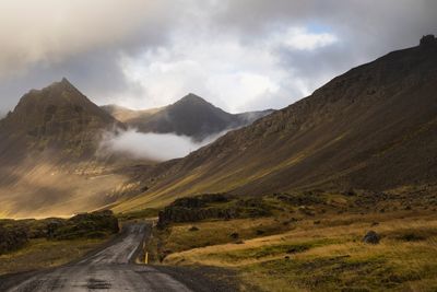 Scenic view of mountains against sky