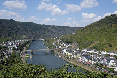 View over the city of cochem in the moselle region of germany