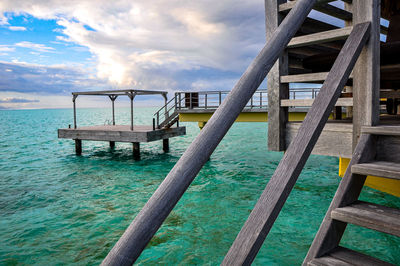 Pier over sea against sky