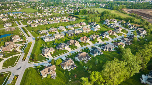 High angle view of townscape