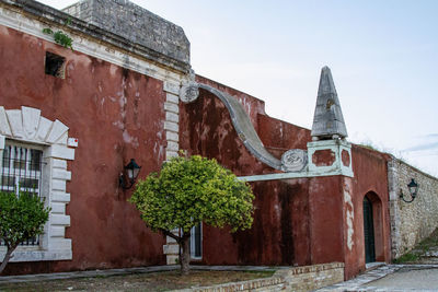 Low angle view of historic building