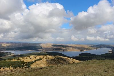 Scenic view of landscape against cloudy sky