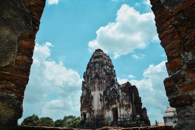 Low angle view of temple against sky