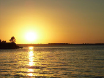 Scenic view of sea during sunset