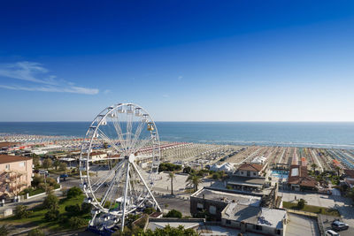 Aerial view of lido di camaiore area with high tourist attraction