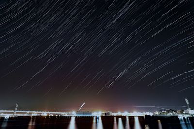 Scenic view of illuminated star field against sky at night