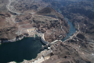 High angle view of dam