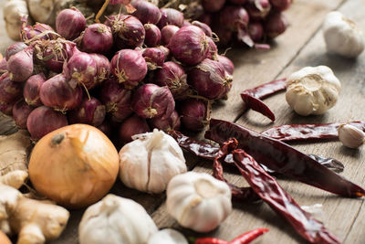 Close-up of vegetables on table