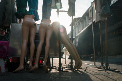 People standing on street in city