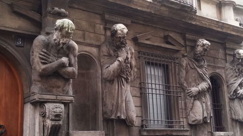 Sculpture of old building