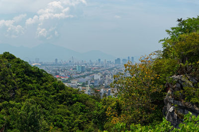 High angle view of da nang city in central vietnam