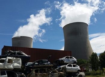 City street against cloudy sky