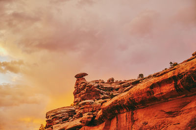 Golden sunset over desert canyons in moab, utah.