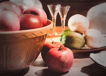 Close-up of apples in bowl