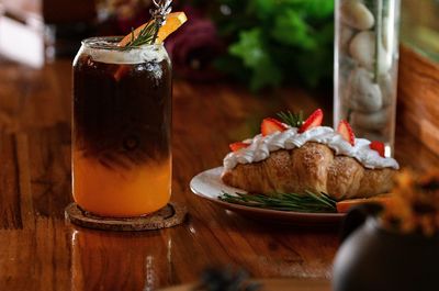 Close-up of drink on table