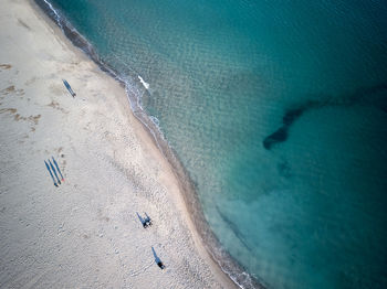 High angle view of sea shore