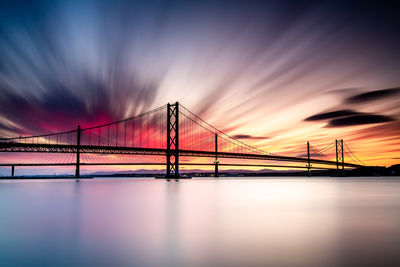 Low angle view of suspension bridge