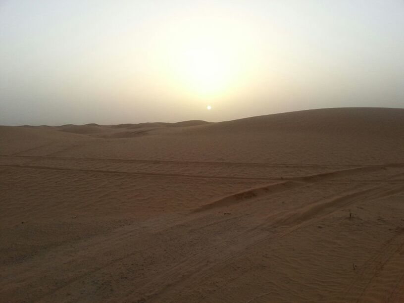 desert, sand, landscape, tranquil scene, sand dune, tranquility, arid climate, scenics, nature, beauty in nature, barren, clear sky, horizon over land, sunset, remote, sky, copy space, non-urban scene, sunlight, arid landscape